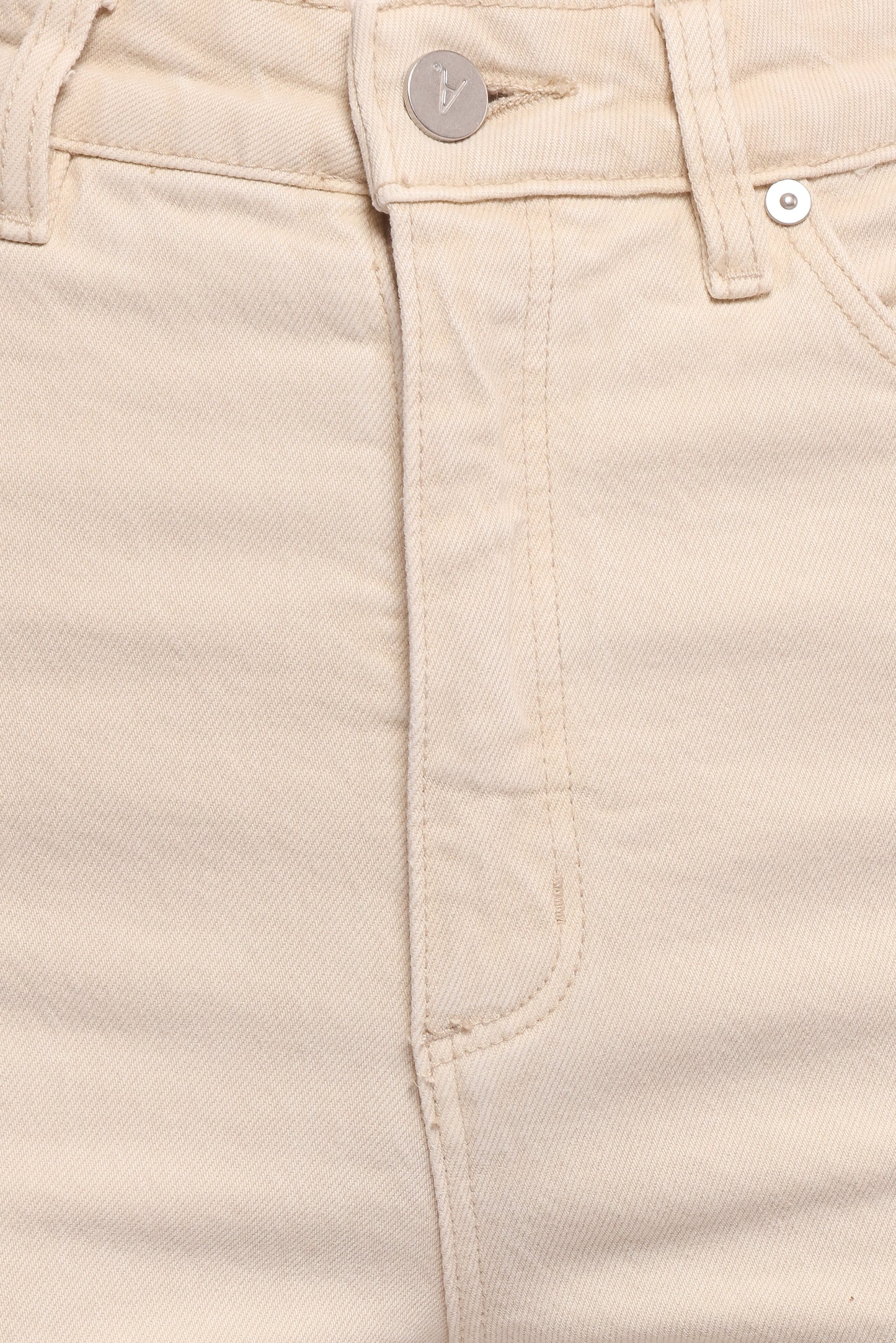 Women's High Waist Wide Leg Jeans - Off-White Loose Long Pants