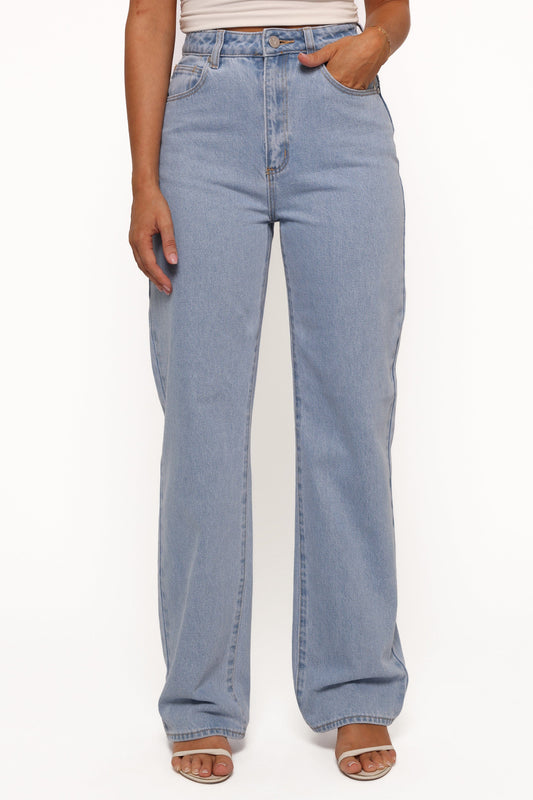 Women's High Waist Straight Flare Jeans