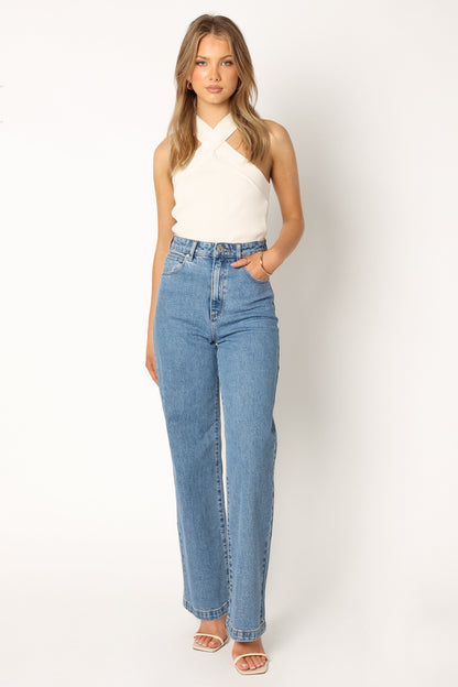 Women's High Waist Straight Leg Jeans