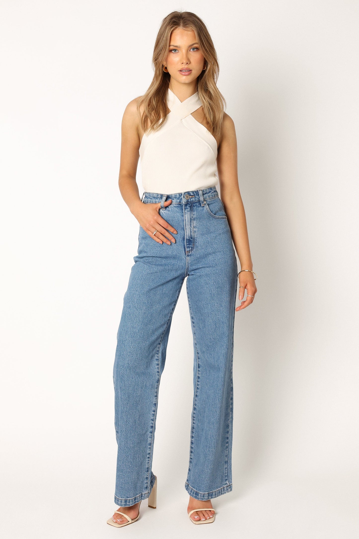 Women's High Waist Straight Leg Jeans