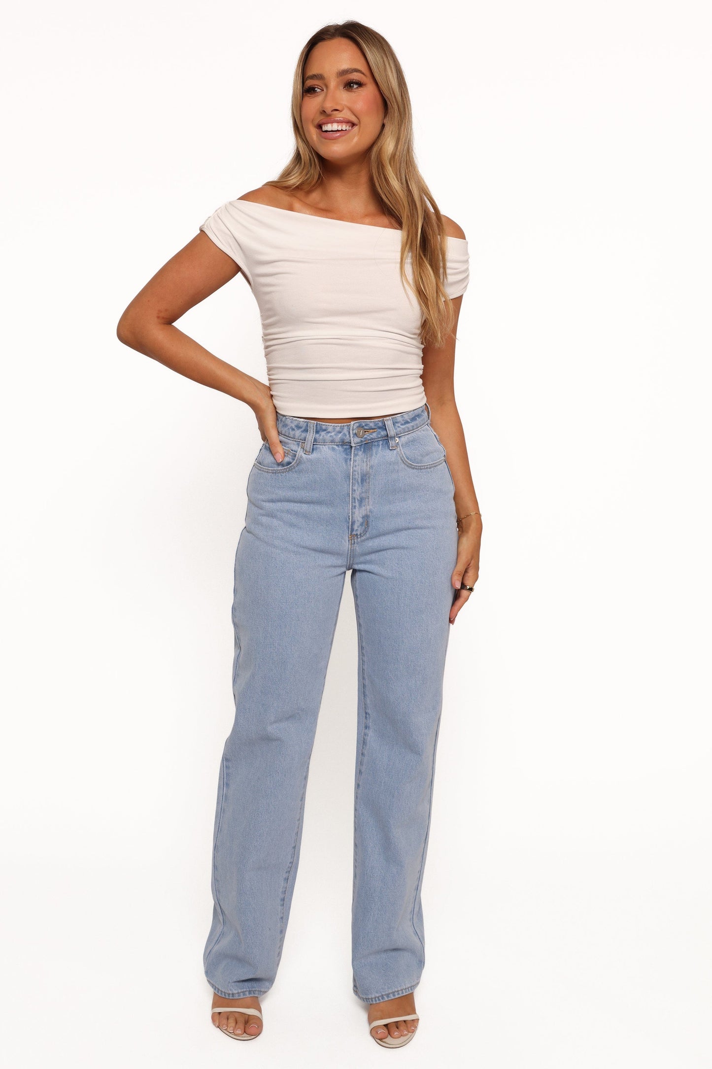 Women's High Waist Straight Flare Jeans