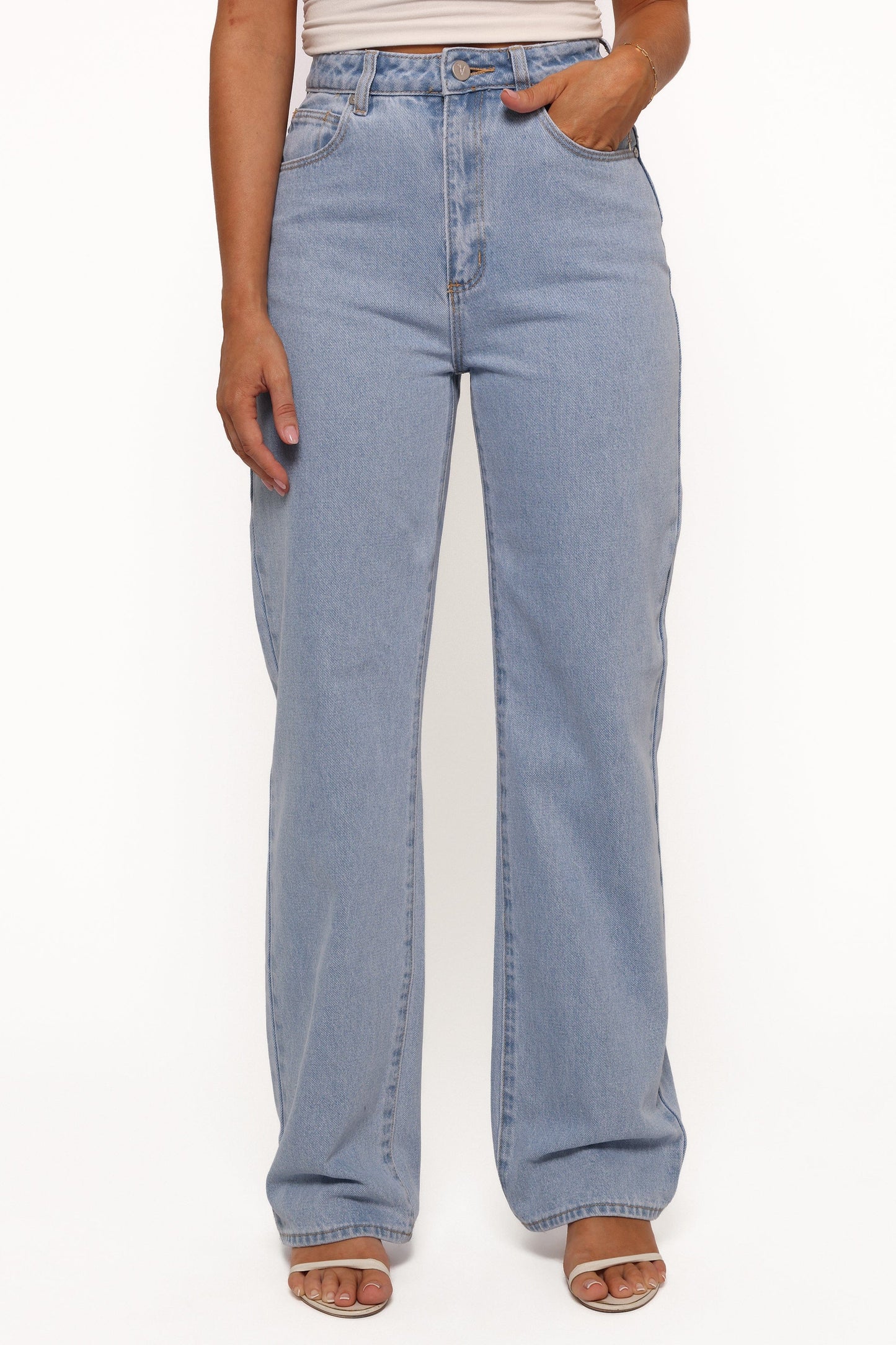 Women's High Waist Straight Flare Jeans