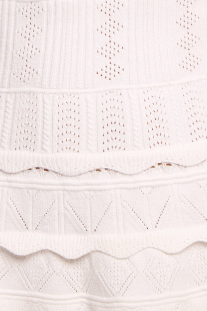 Women's White Sleeveless Ruffle Tiered Mini Dress