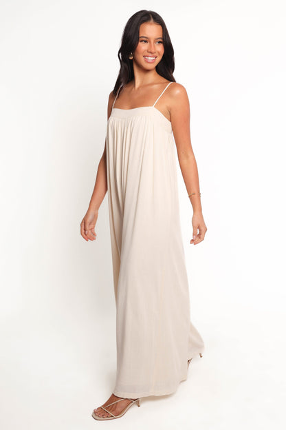 Women's Off-White Spaghetti Strap Maxi Dress