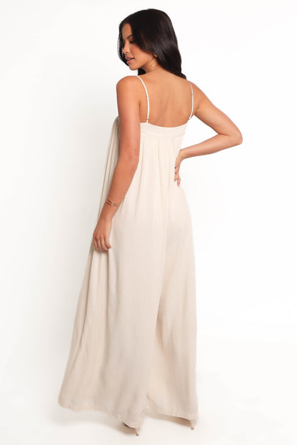 Women's Off-White Spaghetti Strap Maxi Dress