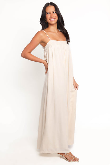 Women's Off-White Spaghetti Strap Maxi Dress
