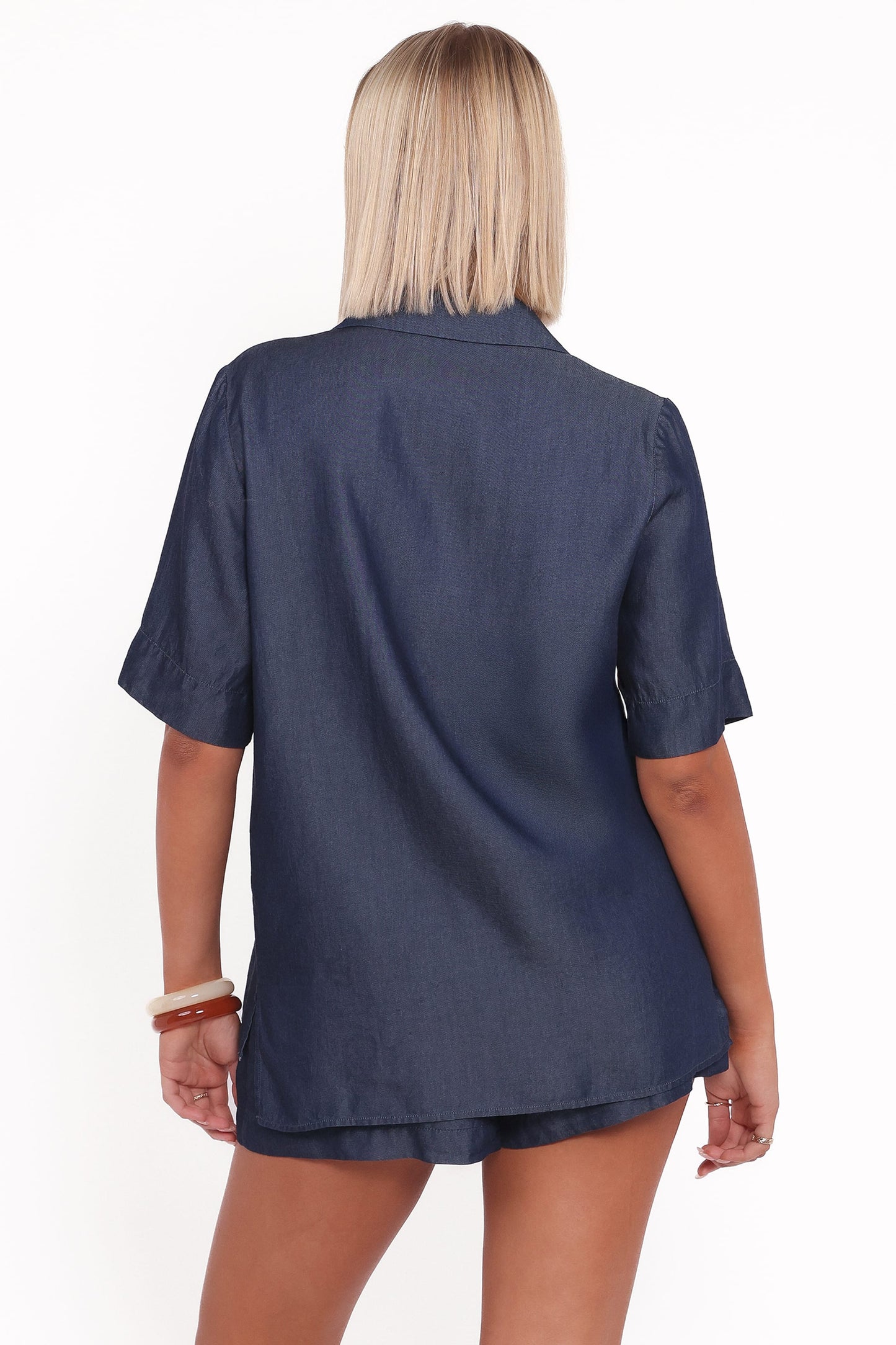 Women's Dark Grey Short Sleeve Bow-Tie Cardigan & Shorts 2-Piece Set